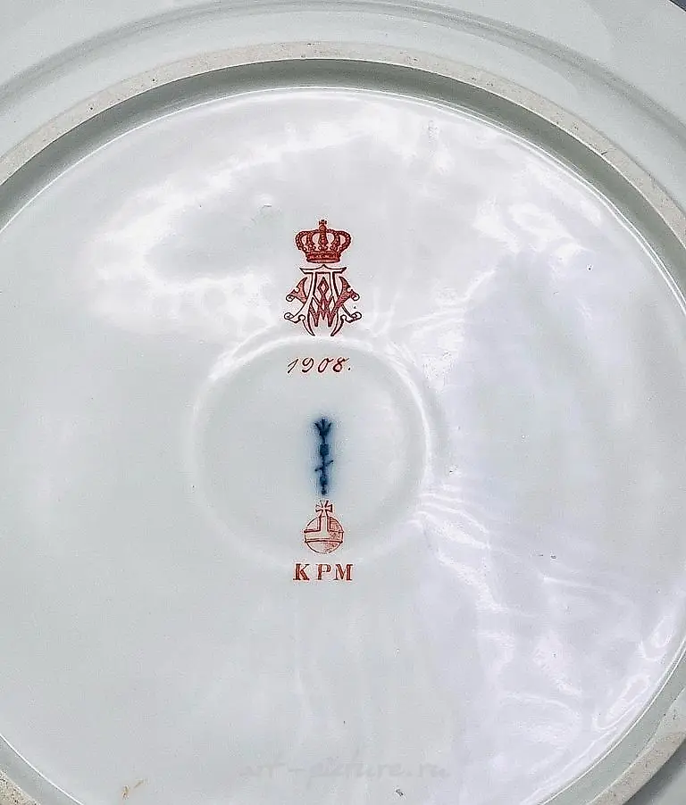 Тарелки обеденные KPM из сервиза кайзера Германии Вильгельма 2, 1908 год — фото 3