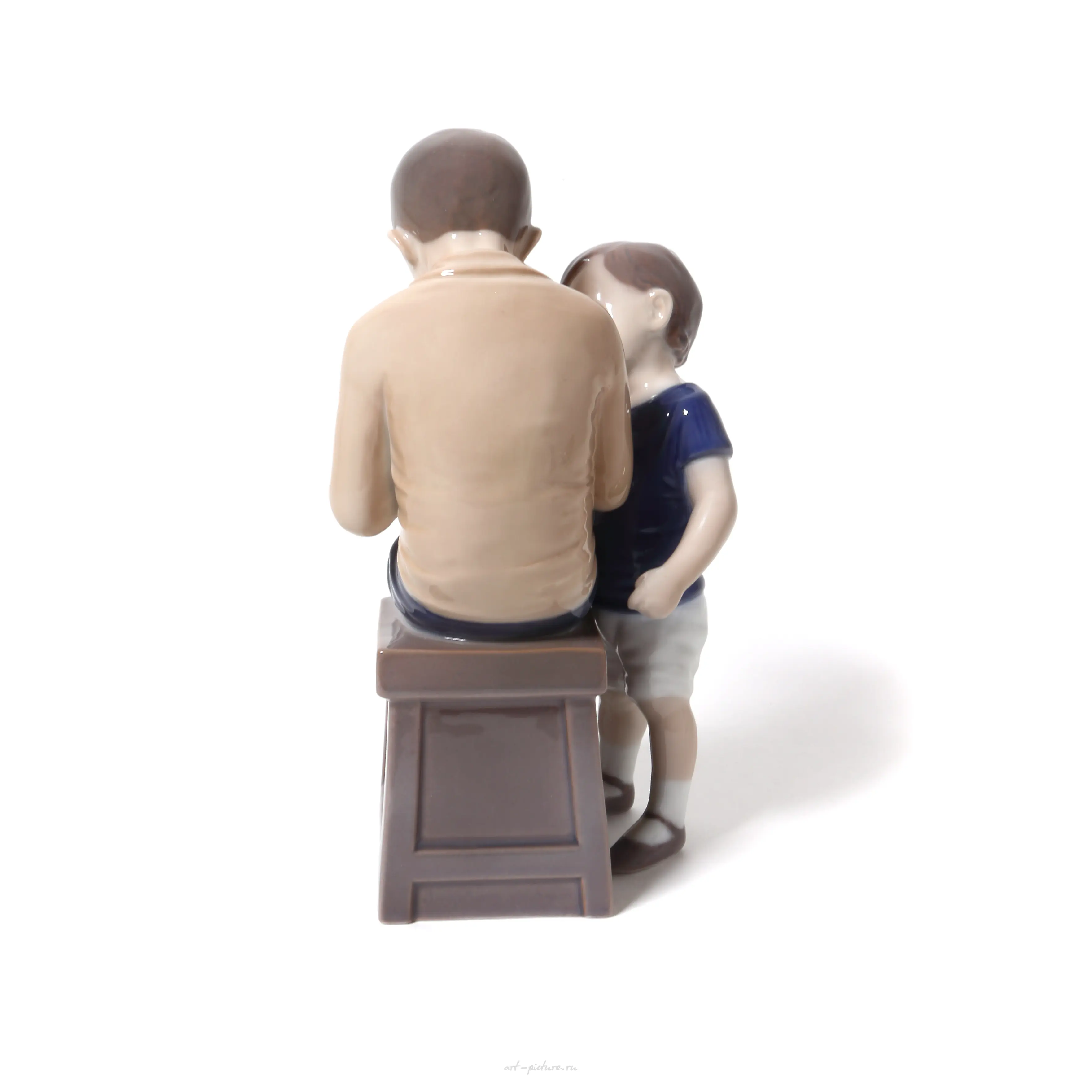 Porcelain figure (statuette) "Tom and Willy (two boys, two brothers). Denmark, Copenhagen, Bing & Grondahl. — photo 4