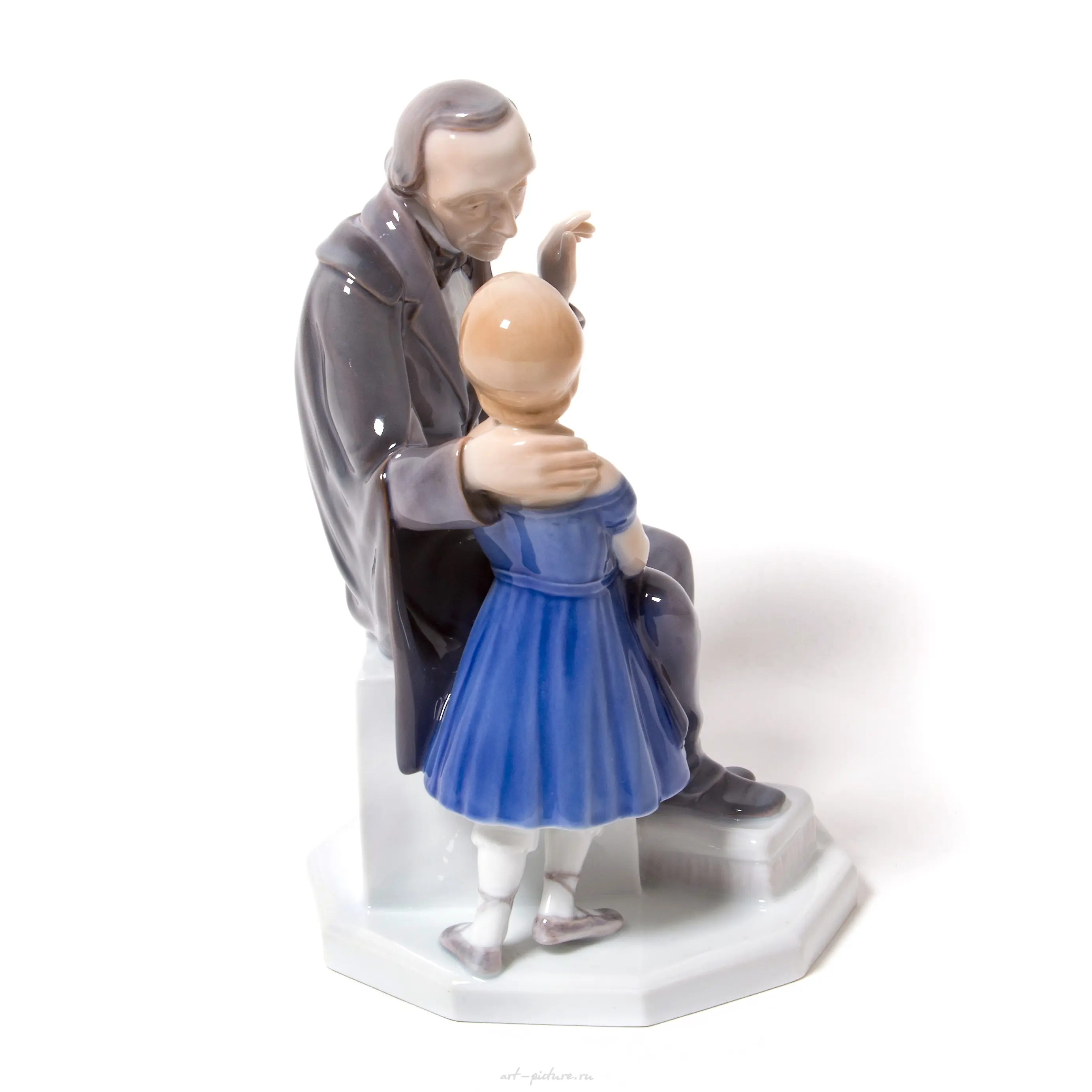 "Writer Hans Christian Andersen with a girl. Denmark, Copenhagen, Bing & Grondahl." — photo 5