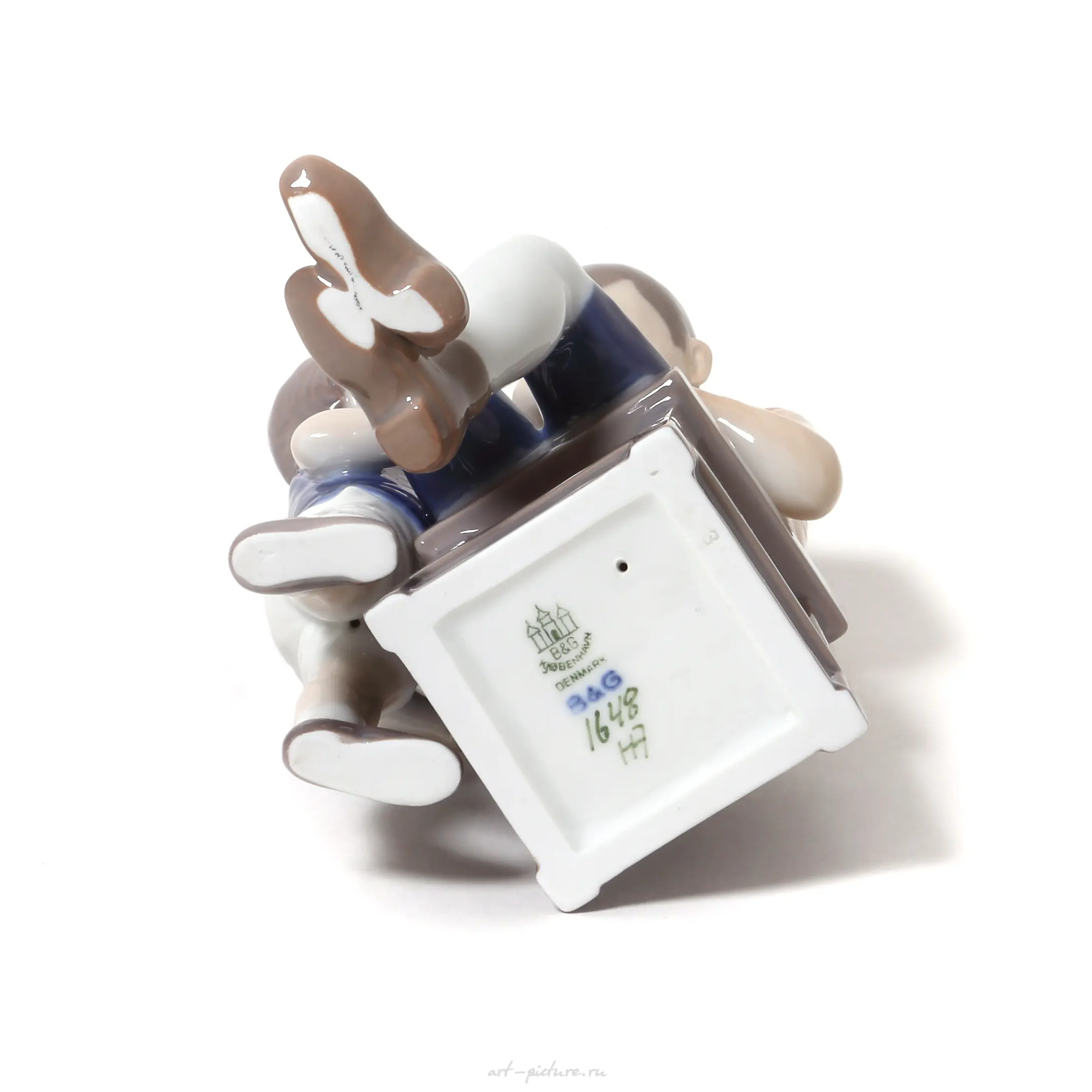 Porcelain figure (statuette) "Tom and Willy (two boys, two brothers). Denmark, Copenhagen, Bing & Grondahl. — photo 6
