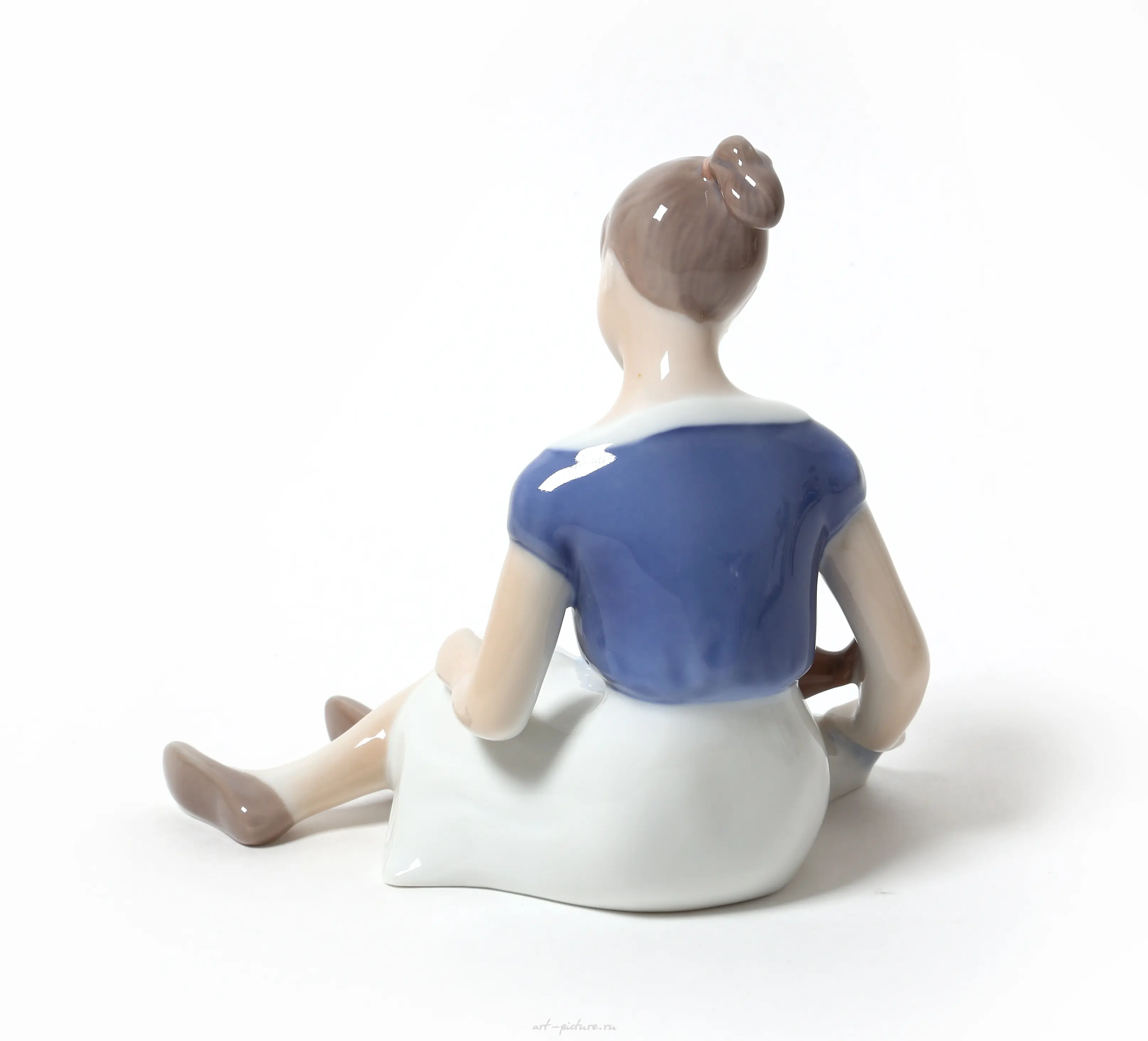 Фарфоровая статуэтка. Девочка с кошкой Bing Grondahl — фото 3