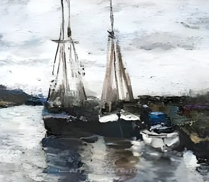 Sweden. Pier. Canvas, oil. 45 x 88 cm. — photo 2