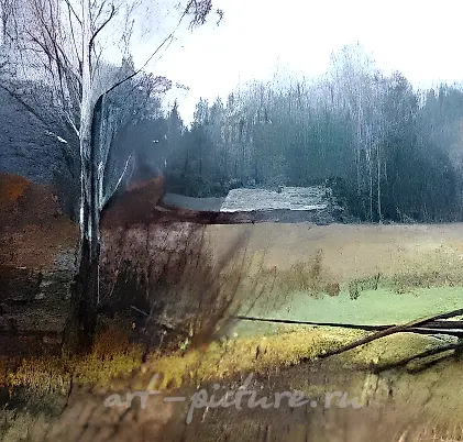 Autumn. Canvas, oil. 30 x 60 cm. — photo 3