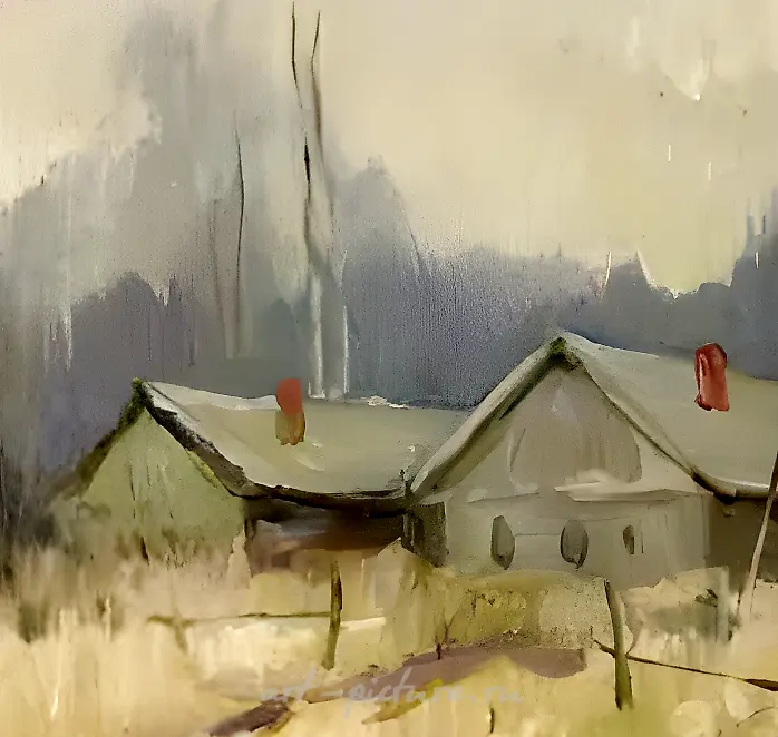 春天。关于山羊的静物。纤维板，油画。41 x 57 厘米。 — 照片 3