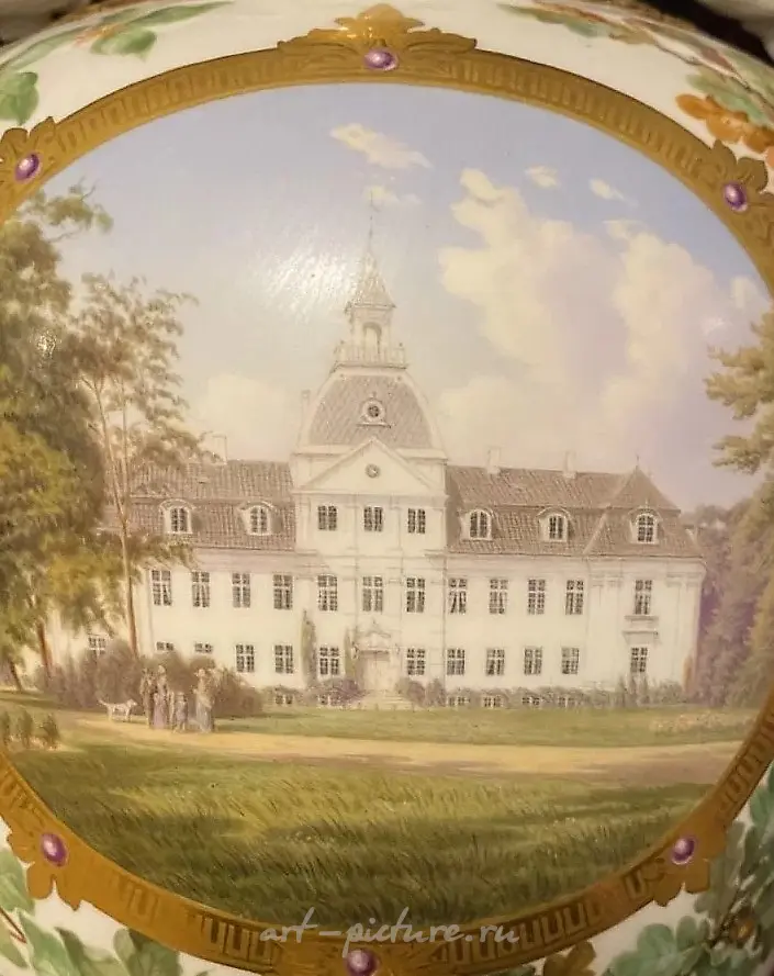 Royal Copenhagen ваза 19 век — фото 4