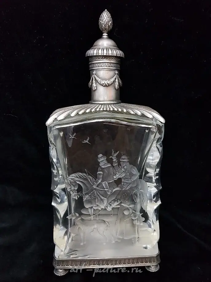"Silver decanter by Alexander Aniskin 'Royal Hunt'" — photo 5
