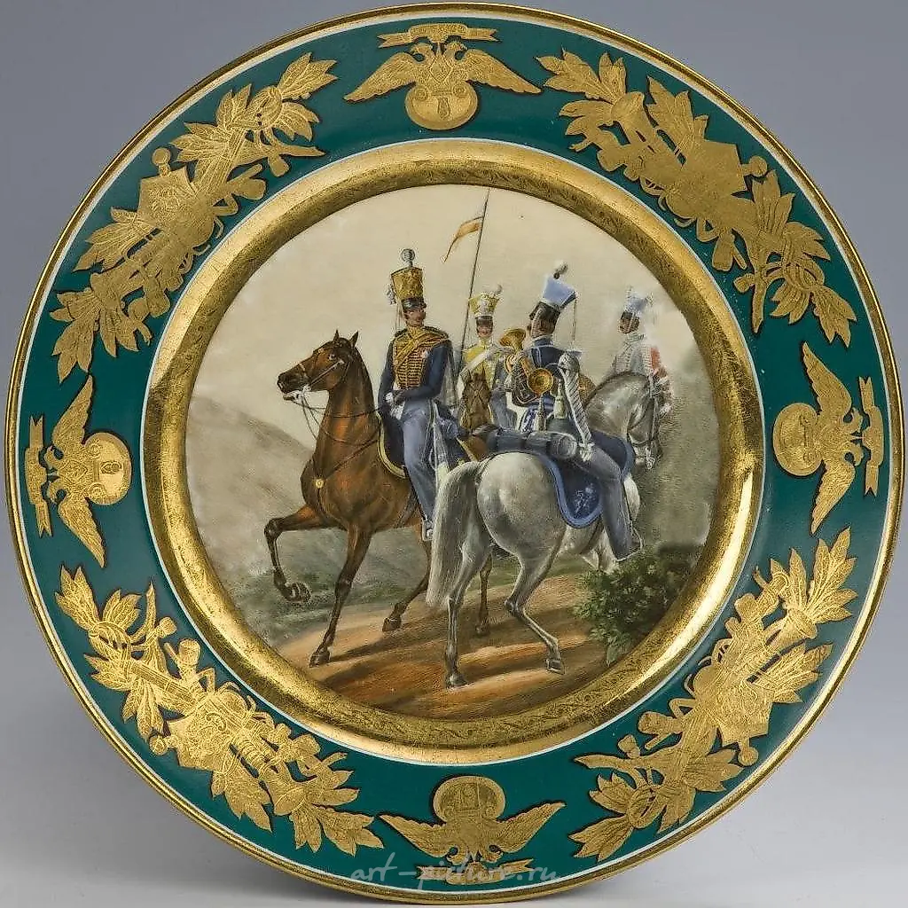 "PORCELAIN PLATE WITH HAND PAINTING '1818 Private of the Ulan Regiment'" — photo 5