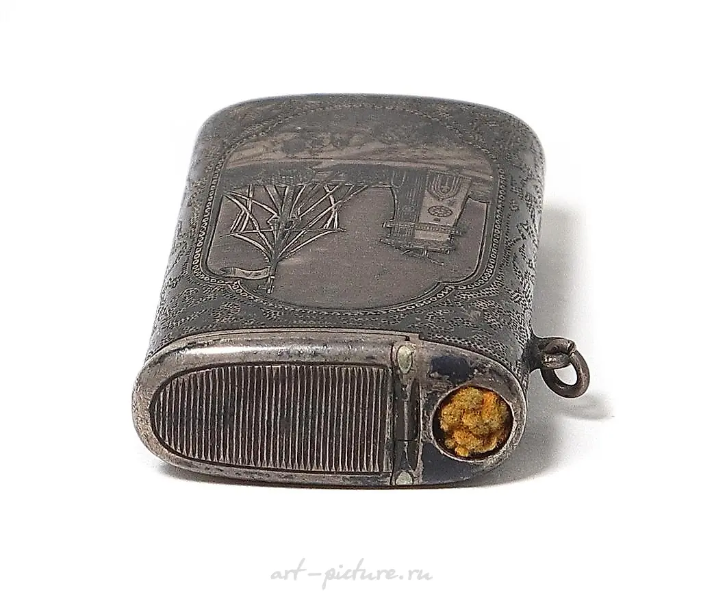 "Silver matchbox, niello, 19th century" — photo 3