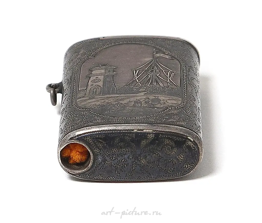 "Silver matchbox, niello, 19th century" — photo 4