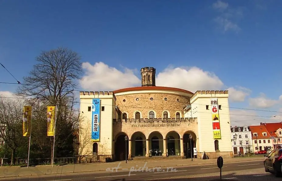 Plate KPM with the architectural landscape of Görlitz Kaisertrutz 1856 — photo 5