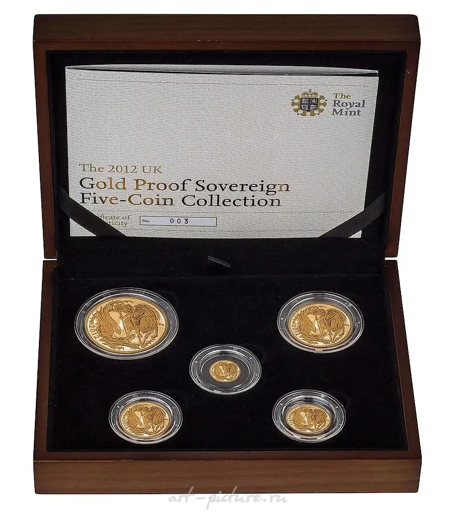 Sovereign 2012 Year Special Edition Proof 2012 Full Gold Proof Sovereign 5-Coin Set — photo 2