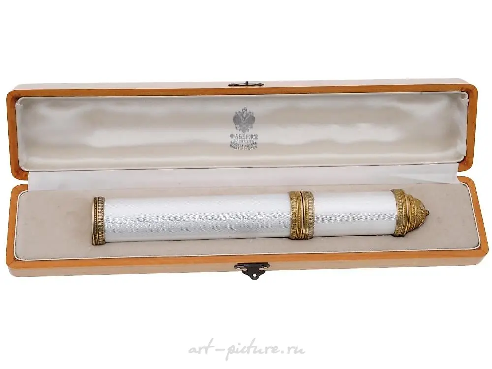 RUSSIAN 88 SILVER ENAMEL RUBY CIGAR CASE WITH CASE — photo 4