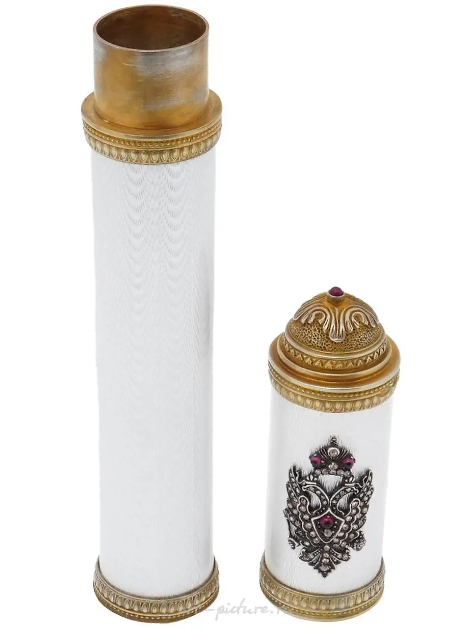 RUSSIAN 88 SILVER ENAMEL RUBY CIGAR CASE WITH CASE — photo 9
