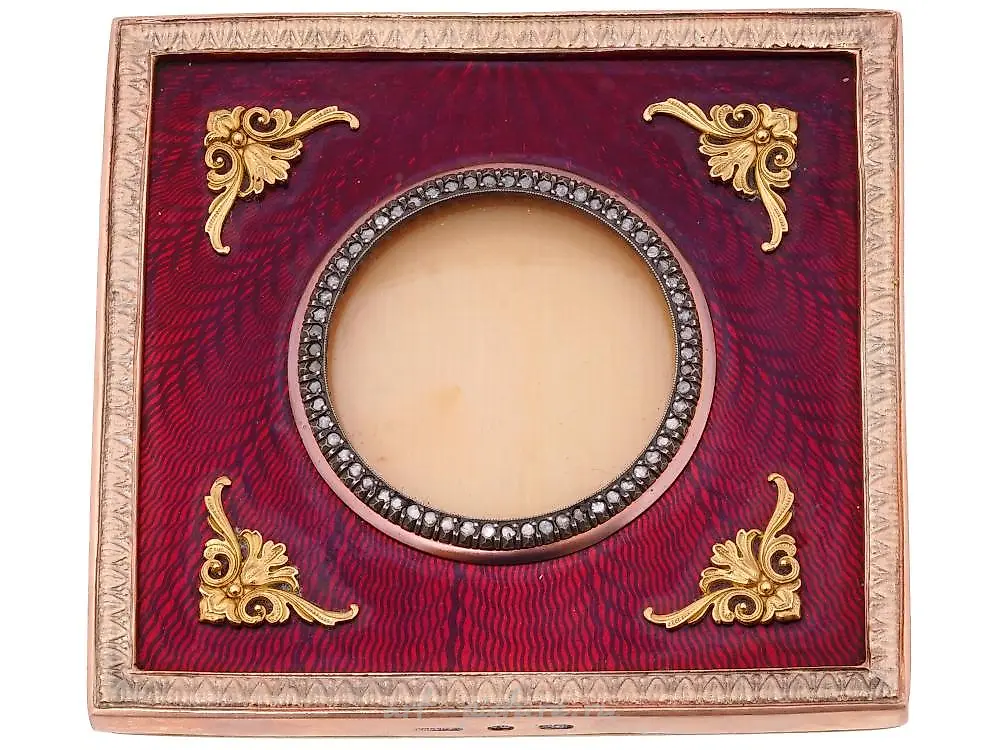 RUSSIAN IMPERIAL SILVER ENAMEL NEPHRITE FRAME — photo 6