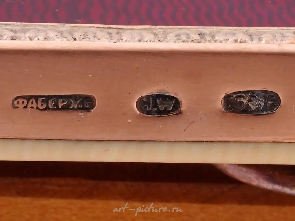 RUSSIAN IMPERIAL SILVER ENAMEL NEPHRITE FRAME — photo 5