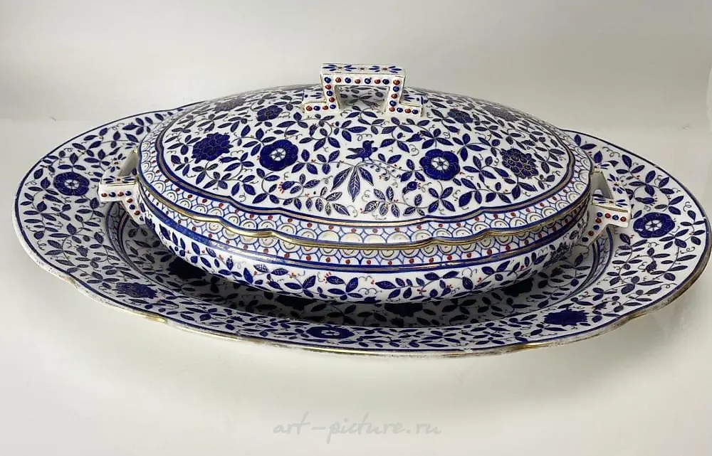 PERSIAN MARKET ROYAL VIENNA SOUP TUREEN & PLATE