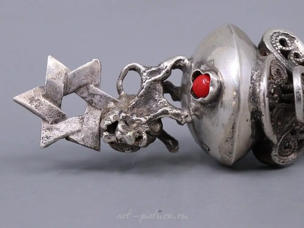 Antique Russian 84 Silver Judaica Torah Pointer — photo 4