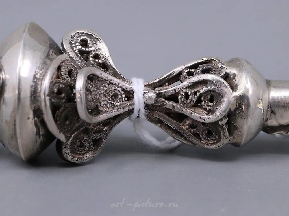 Antique Russian 84 Silver Judaica Torah Pointer — photo 11
