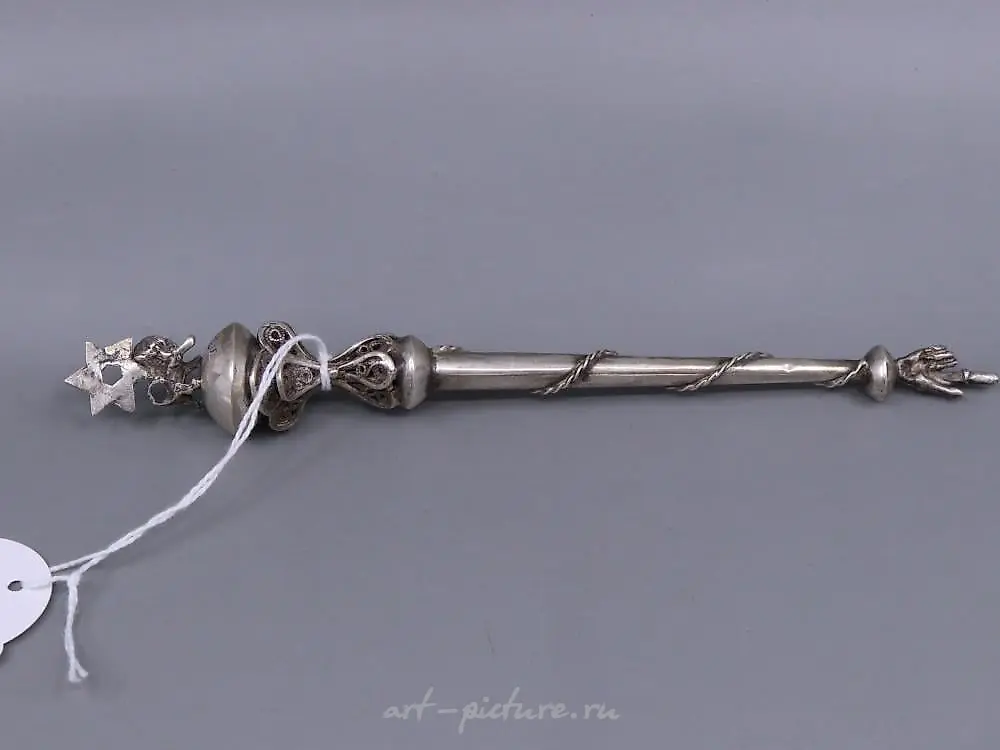 Antique Russian 84 Silver Judaica Torah Pointer — photo 2