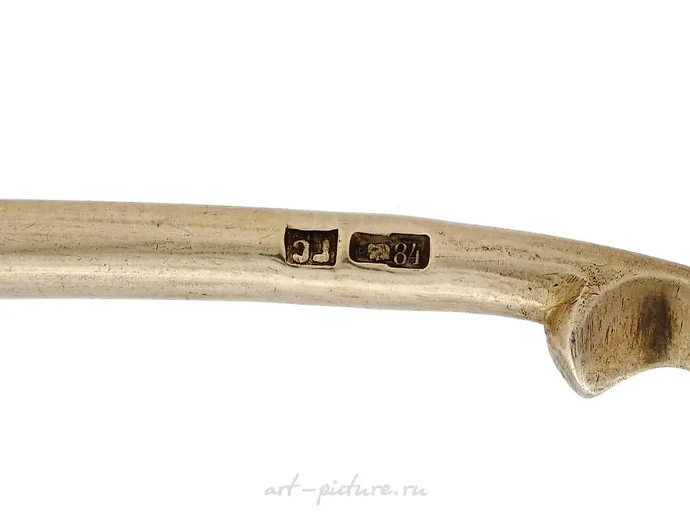 RUSSIAN 84 GILT SILVER AND CLOISONNE ENAMEL SPOON — photo 5