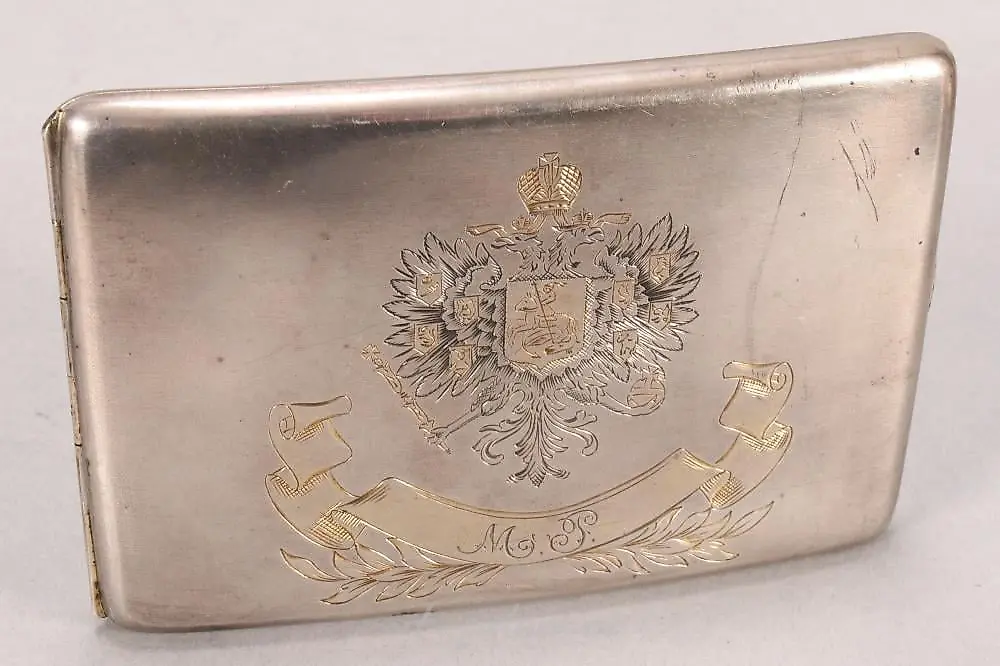 Russian Silver Cigarette Box and Cover. — photo 3