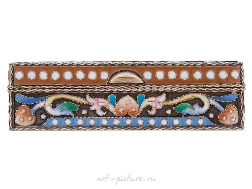 RUSSIAN 84 GILT SILVER ENAMEL EASTER EGG BOX — photo 6