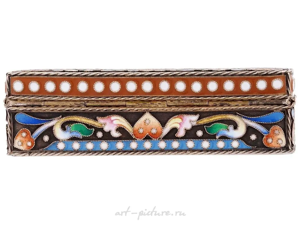 RUSSIAN 84 GILT SILVER ENAMEL EASTER EGG BOX — photo 2