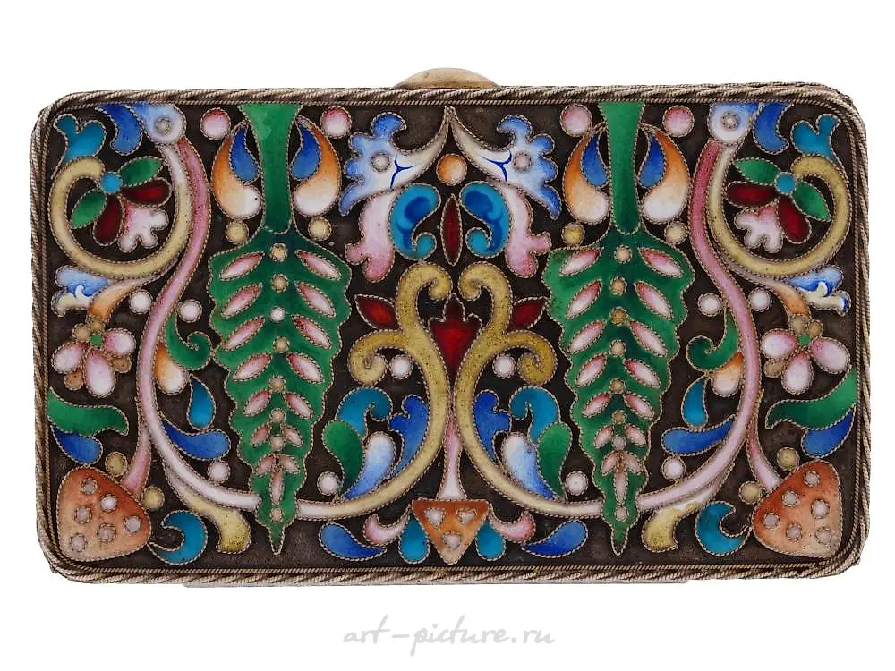 RUSSIAN 84 GILT SILVER ENAMEL EASTER EGG BOX — photo 5