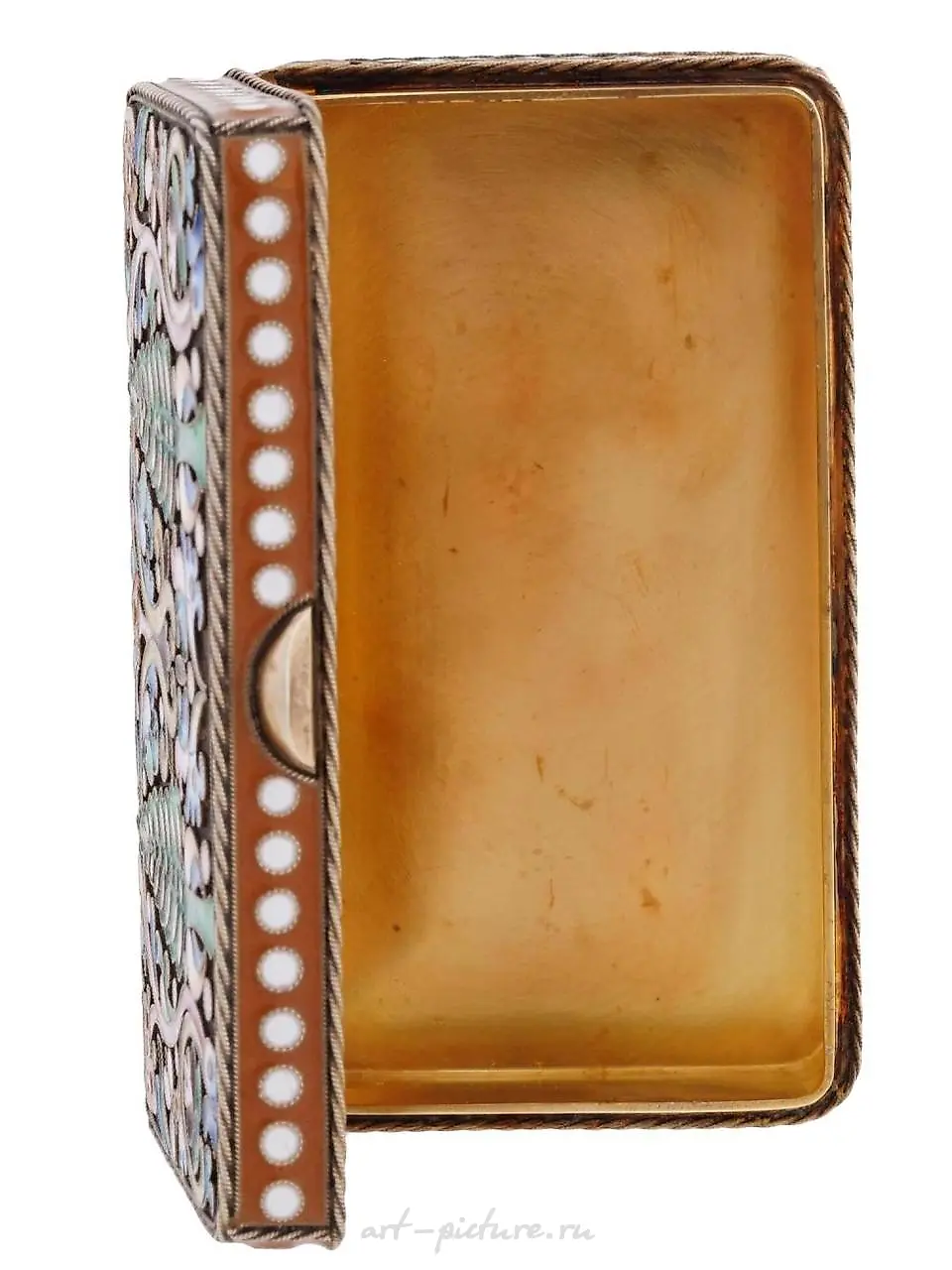 RUSSIAN 84 GILT SILVER ENAMEL EASTER EGG BOX — photo 7