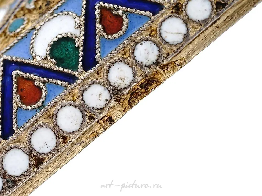 RUSSIAN SILVER CLOISONNE ENAMEL CIGARETTE CASE — photo 7
