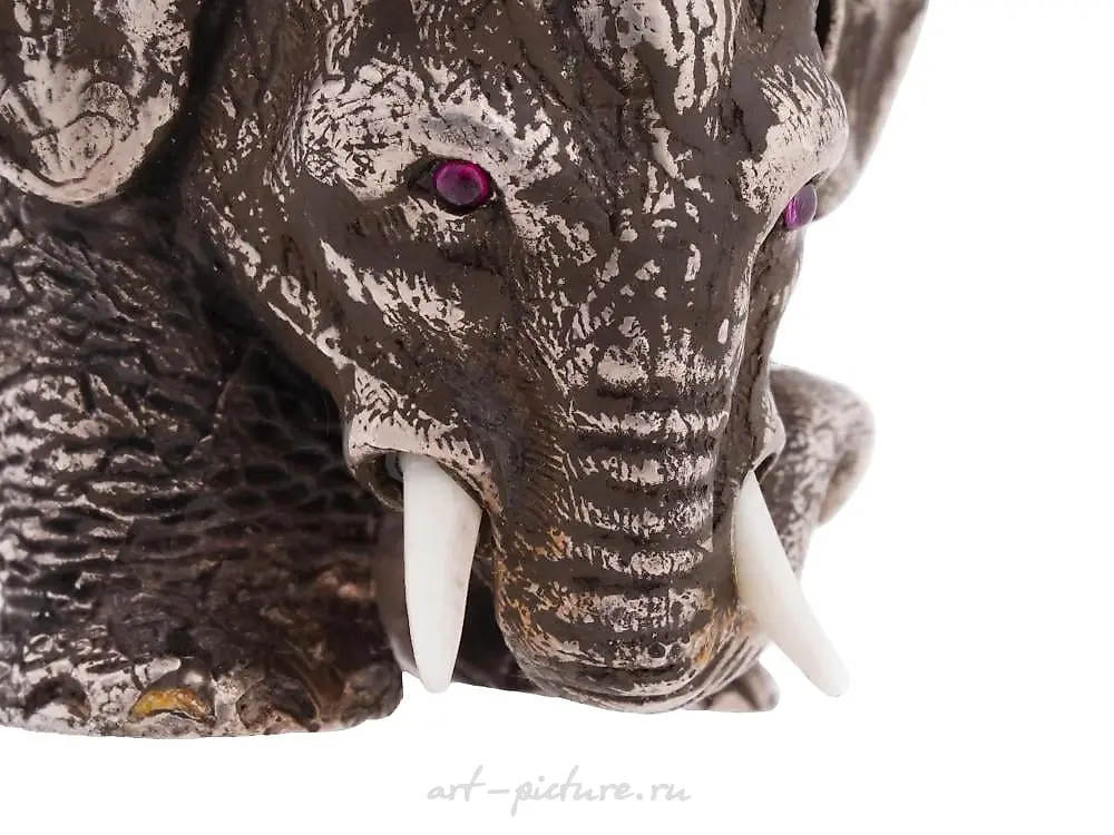 RUSSIAN 88 SILVER FIGURE OF ELEPHANT SALT CELLAR — photo 7