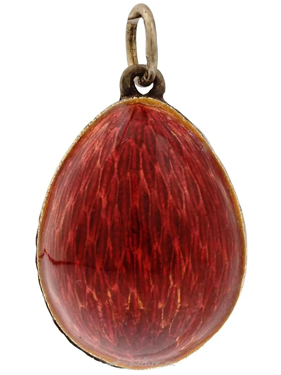RUSSIAN GUILLOCHE ENAMEL GILT SILVER EGG PENDANT — photo 4