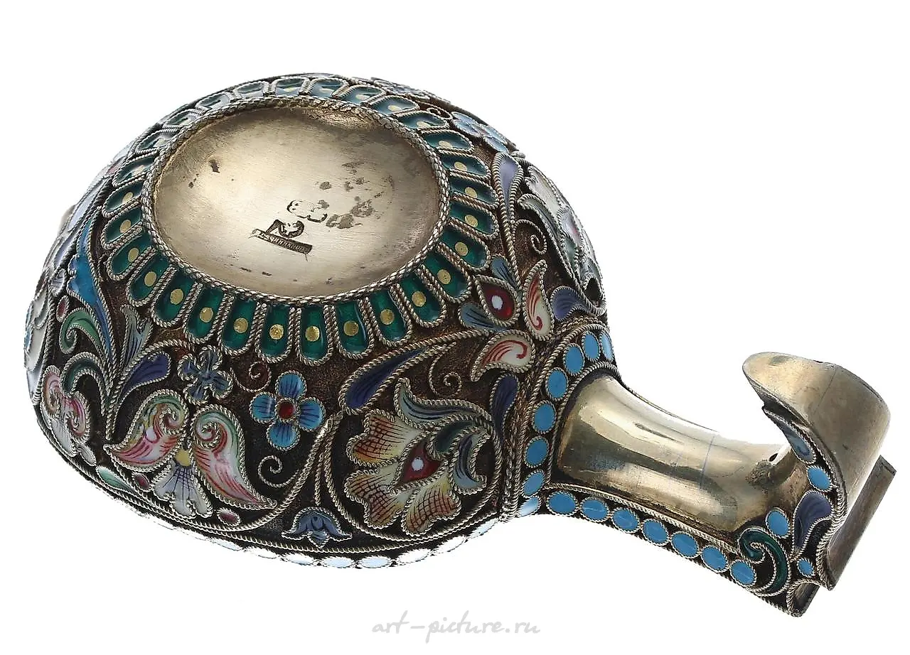 Russian silver gilt and cloisonné beaker by Khlebnikov, decorated... — photo 2