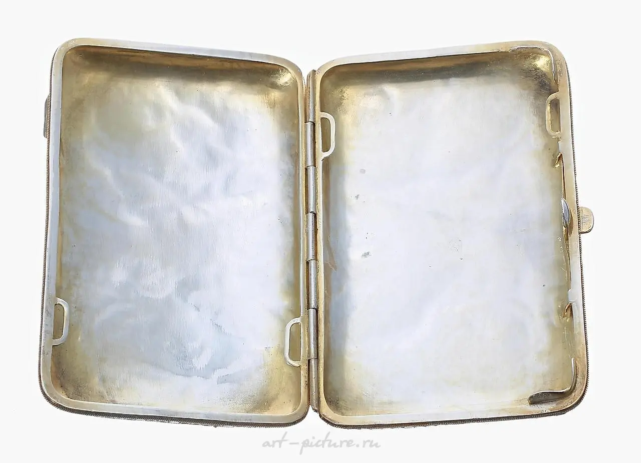 Fine Russian silver-gilt cloisonne and plique a jour cigarette case. — photo 3
