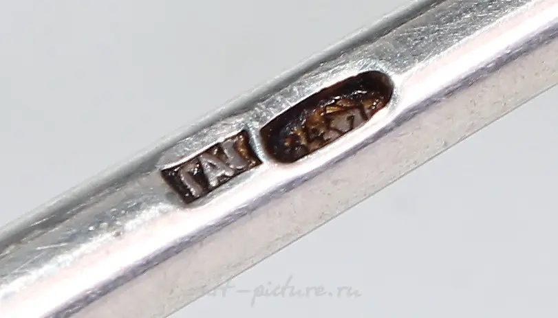 A Russian silver and niello spoon, 18.5cm long, Kokoshnik mark... — photo 4