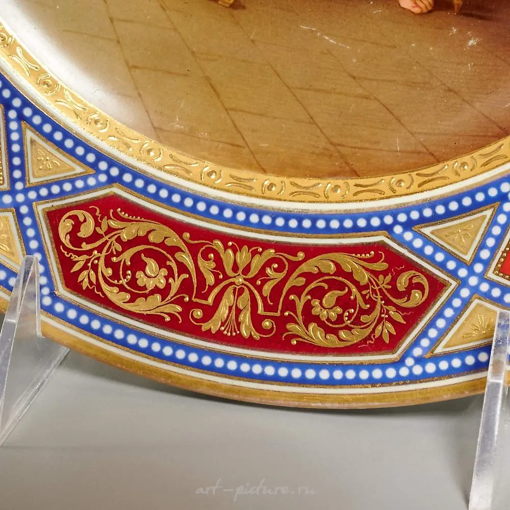 Royal Vienna hand painted porcelain charger — photo 3