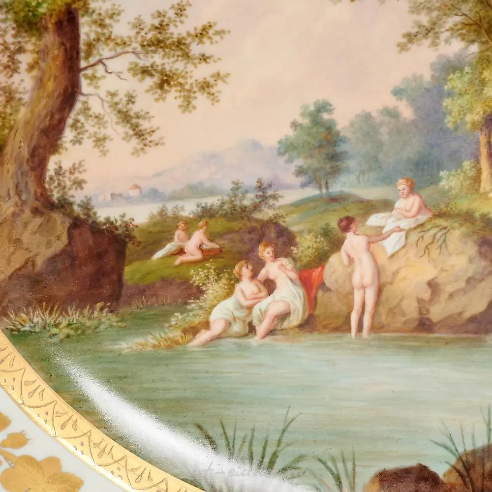 Фарфоровая тарелка "Samson & Delilah" из Royal Vienna, 19 век — фото 2