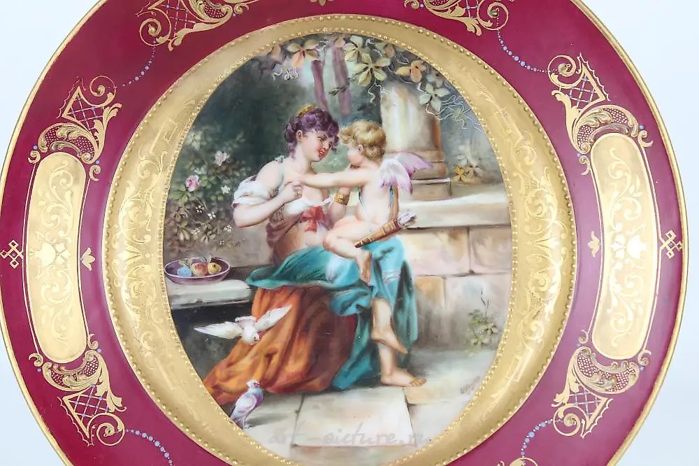 Antique Royal Vienna Porcelain Dish, Signed — photo 4