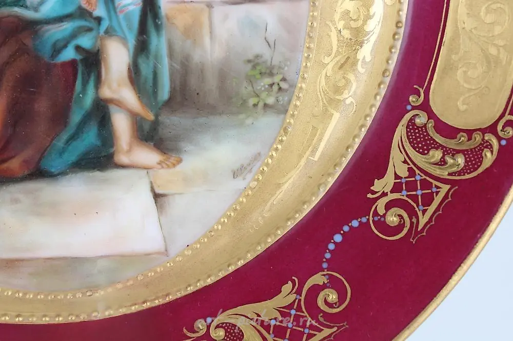 Antique Royal Vienna Porcelain Dish, Signed — photo 5