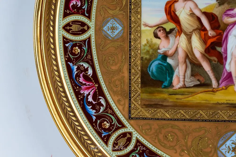 ВЕНСКИЙ ПОЗОЛОЧЕННЫЙ ФАРФОРОВЫЙ ПОДНОС: ОТЕЛЛО — фото 12