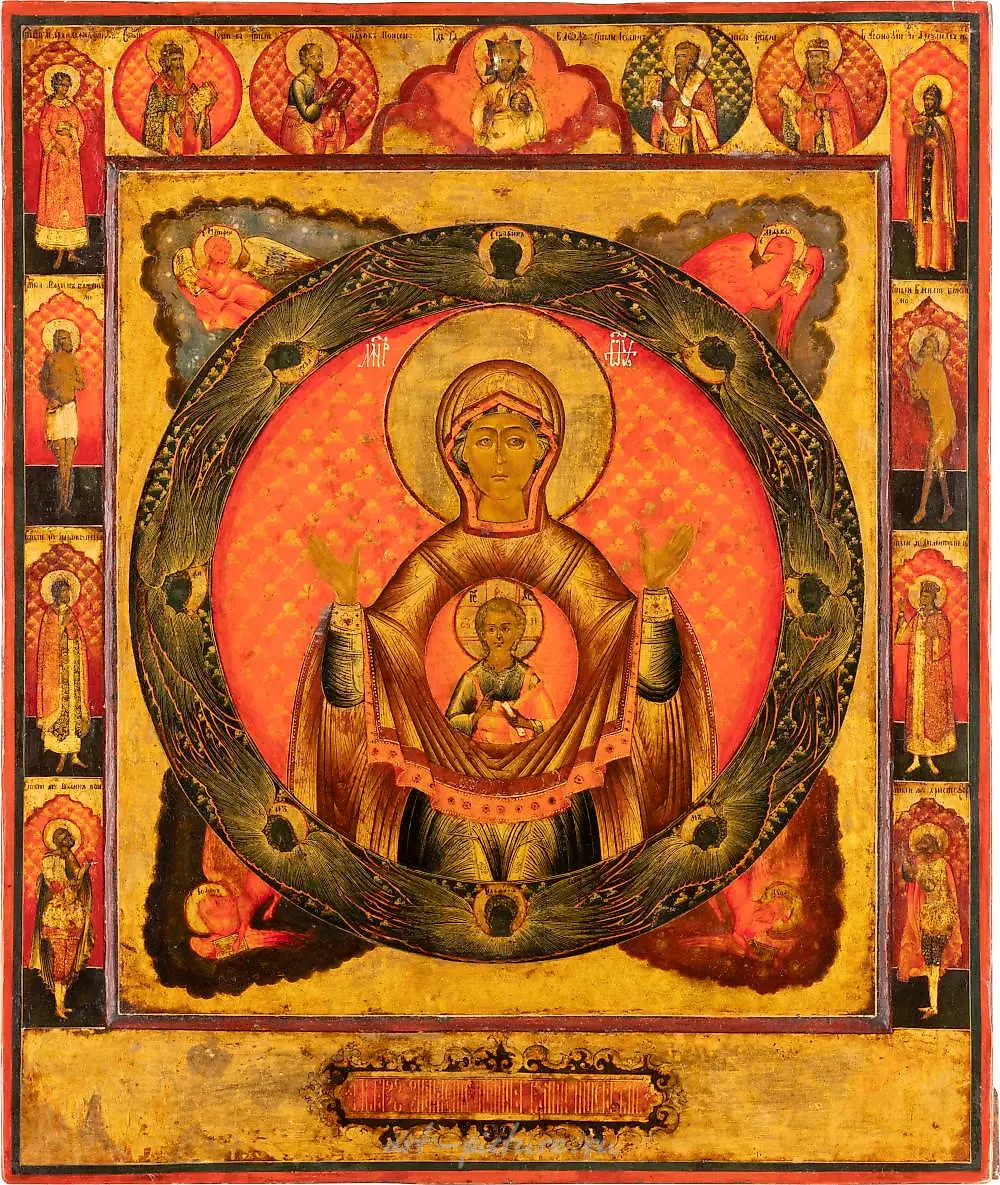 LARGE AND FINE ICON WITH THE MOTHER OF GOD OF THE SIGN (ZNA... — photo 5