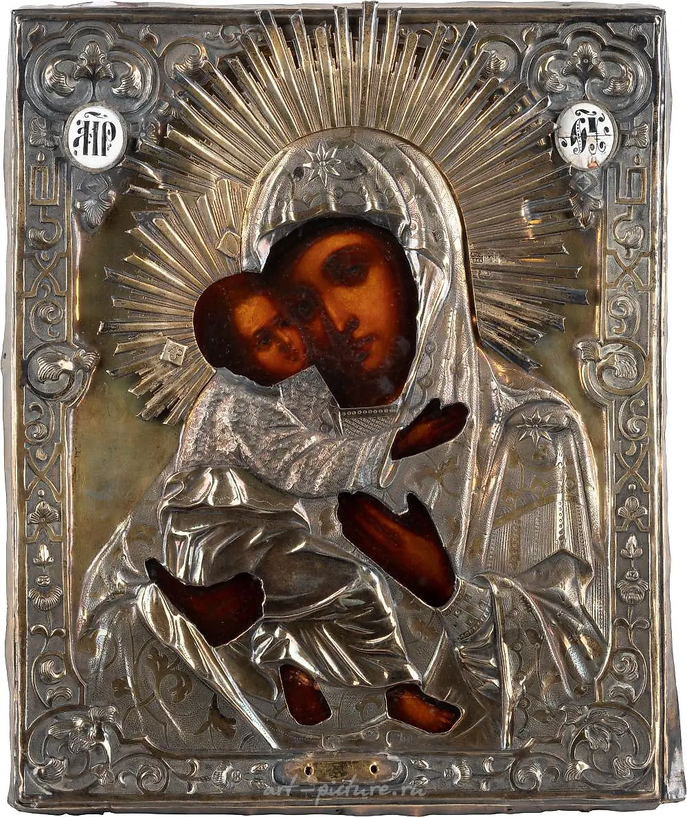 SMALL ICON WITH THE MOTHER OF GOD OF VLADIMIR (VLADIMIRSKAJ...
