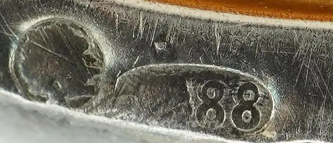 Silver model of a reclining pig with ruby eyes, impressed Ru... — photo 4