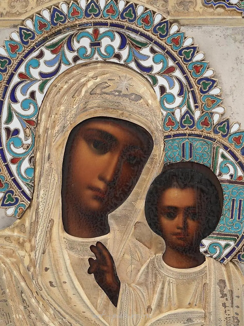 RUSSIAN ICON KAZAN MOTHER OF GOD IN SILVER OKLAD — photo 5