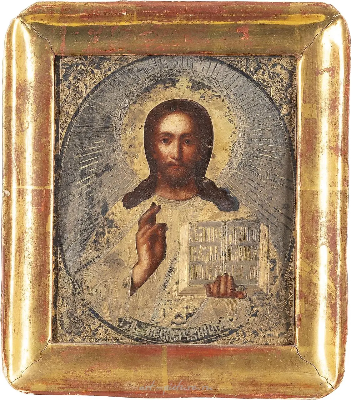 TWO ICONS: CHRIST PANTOCRATOR WITH OKLAD AND MOTHER OF GOD... — photo 3