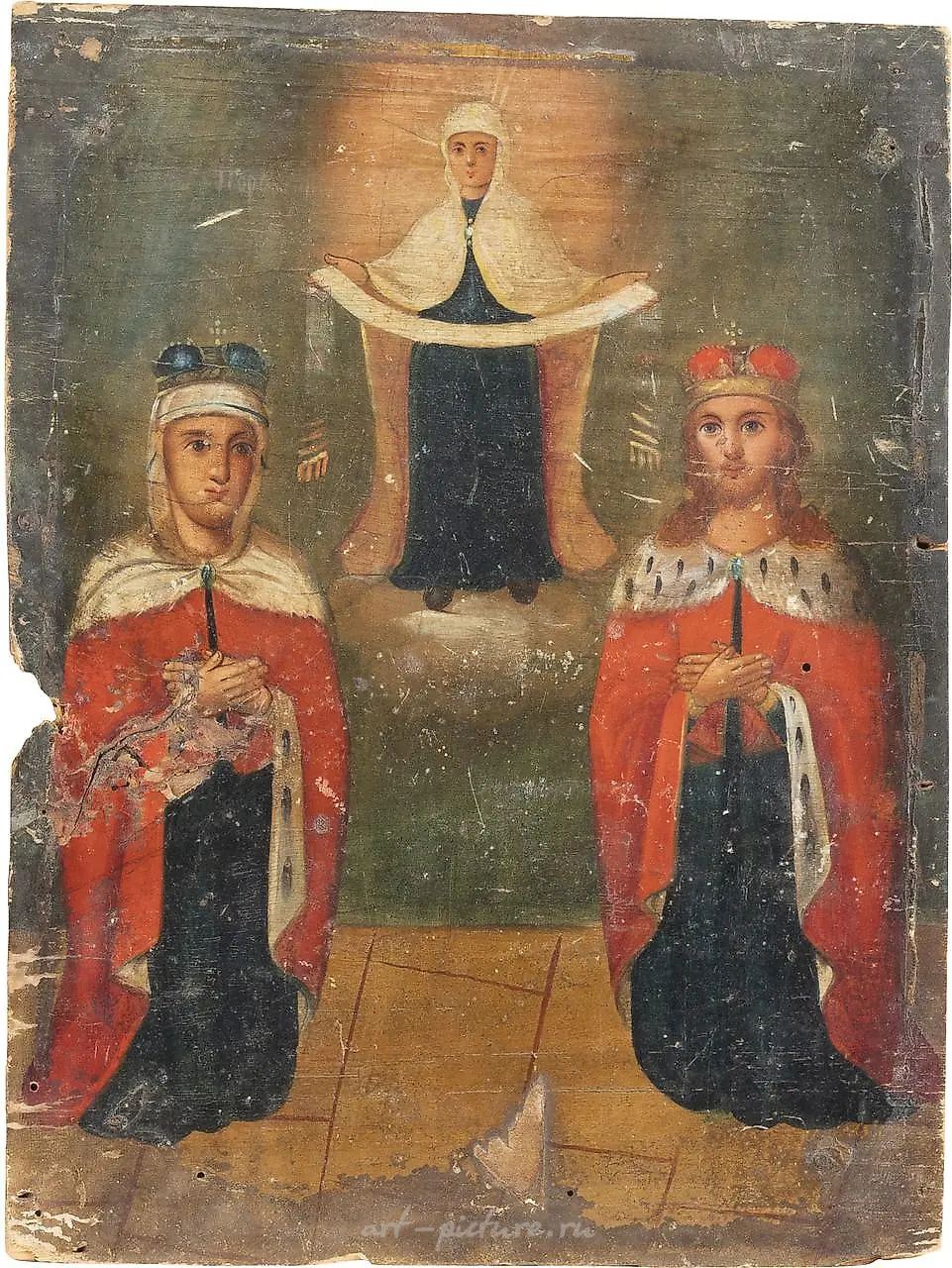 TWO ICONS: CHRIST PANTOCRATOR WITH OKLAD AND MOTHER OF GOD... — photo 6