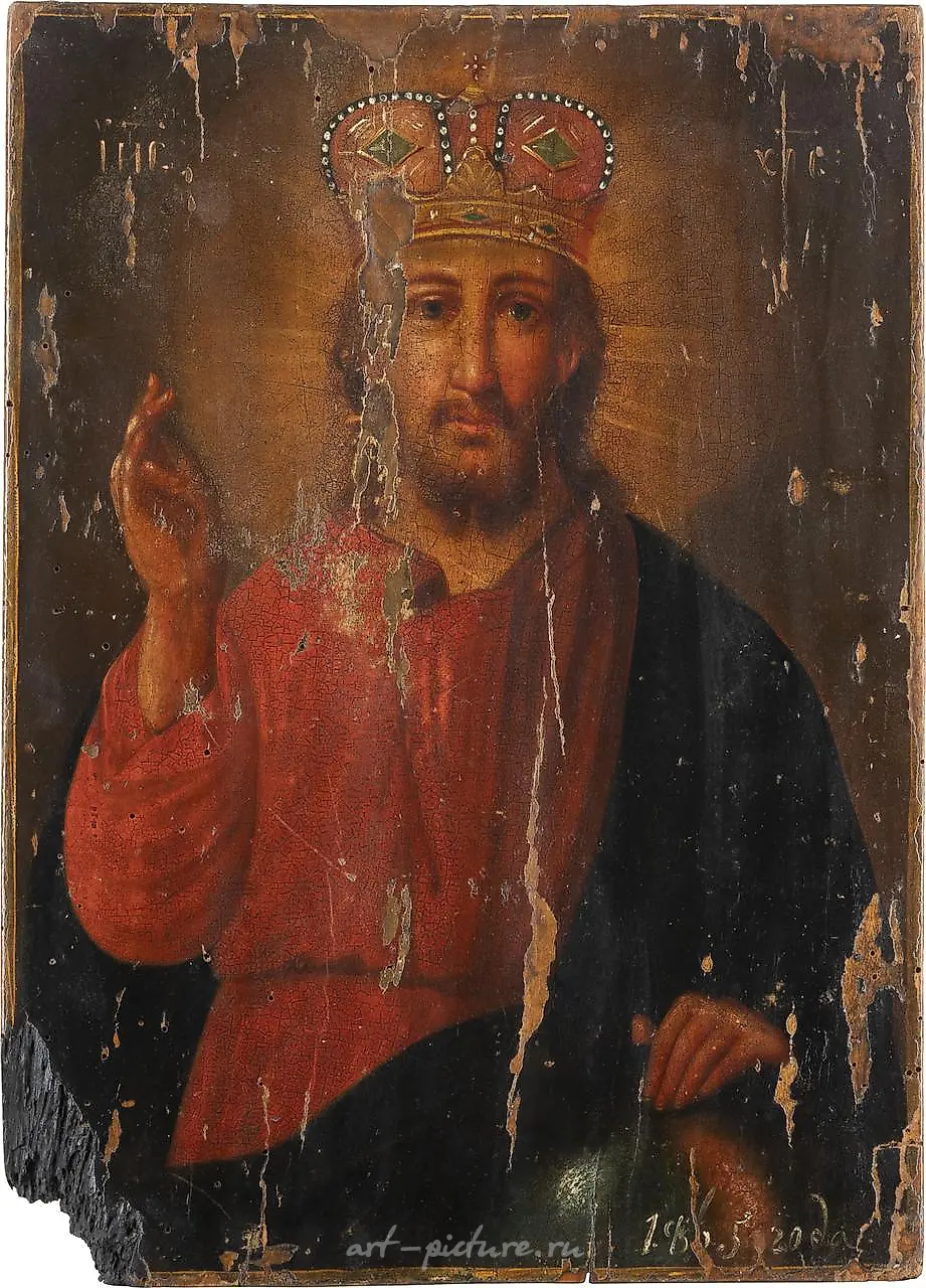 TWO ICONS: CHRIST PANTOCRATOR WITH OKLAD AND MOTHER OF GOD... — photo 7