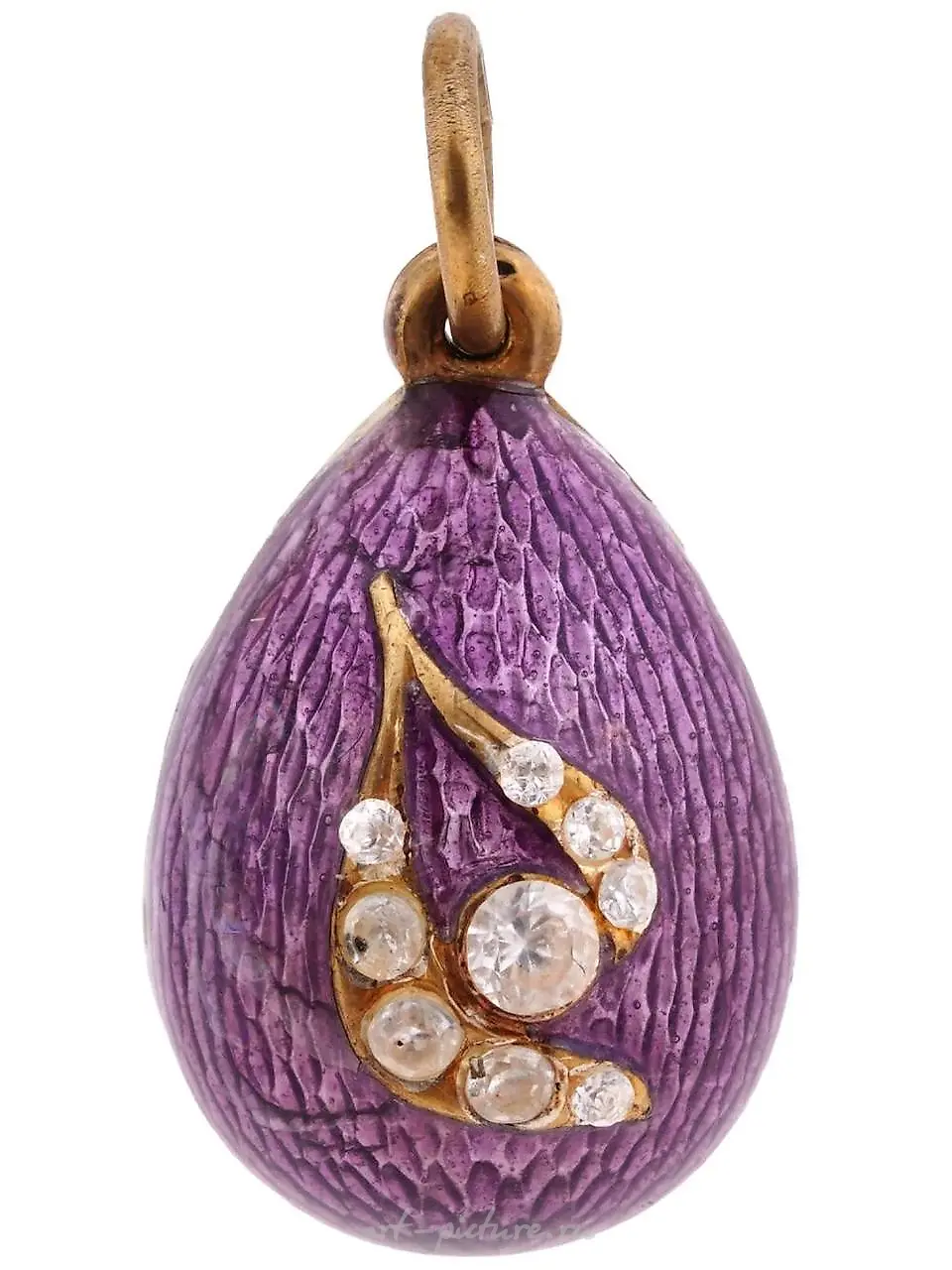 RUSSIAN GILT SILVER ENAMEL SNAKE EGG PENDANT