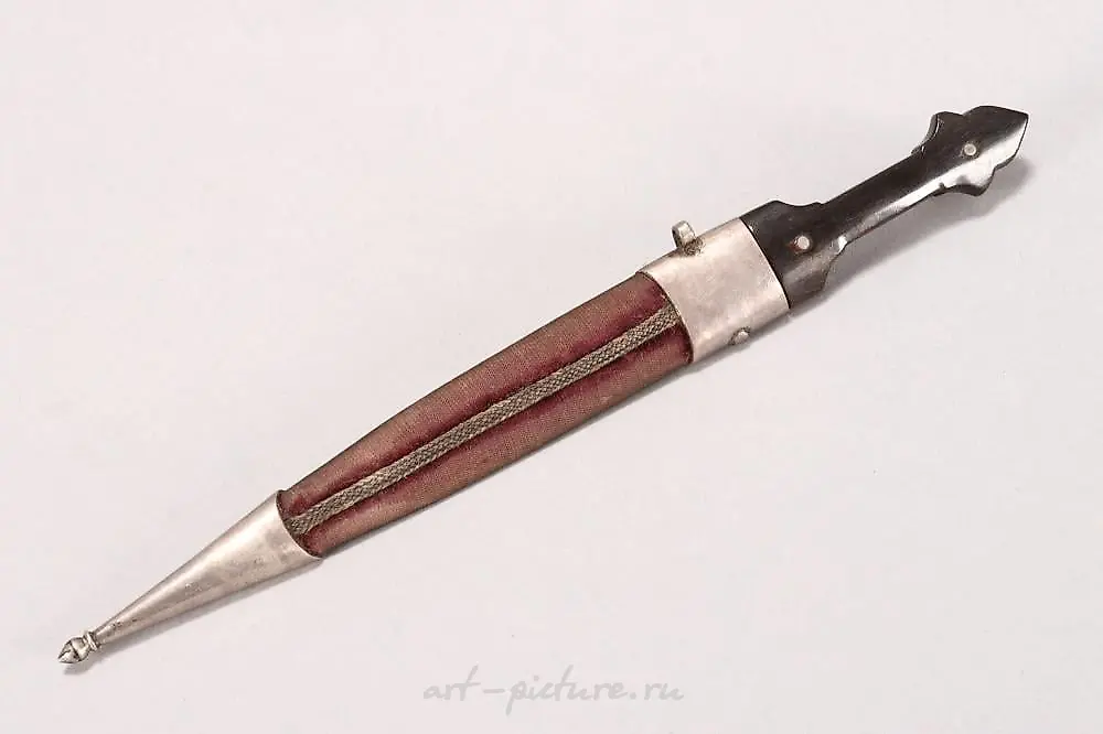 Russian Caucasian Niello & Silver Dagger Brooch — photo 2