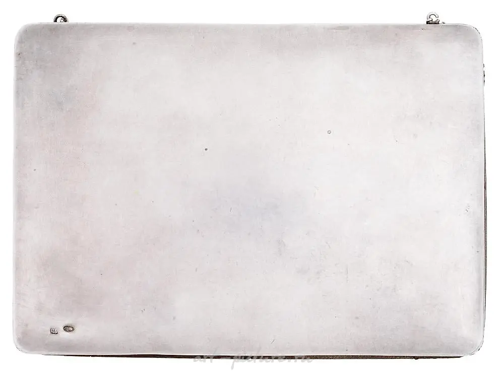 ANTIQUE RUSSIAN SILVER GOLD GEMSTONES CIGARETTE CASE — photo 7